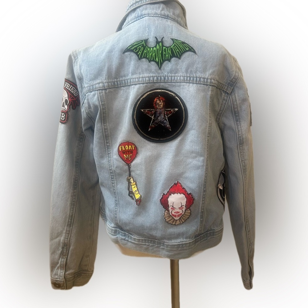 The Children's Place Light Blue Jean Jacket with Patches